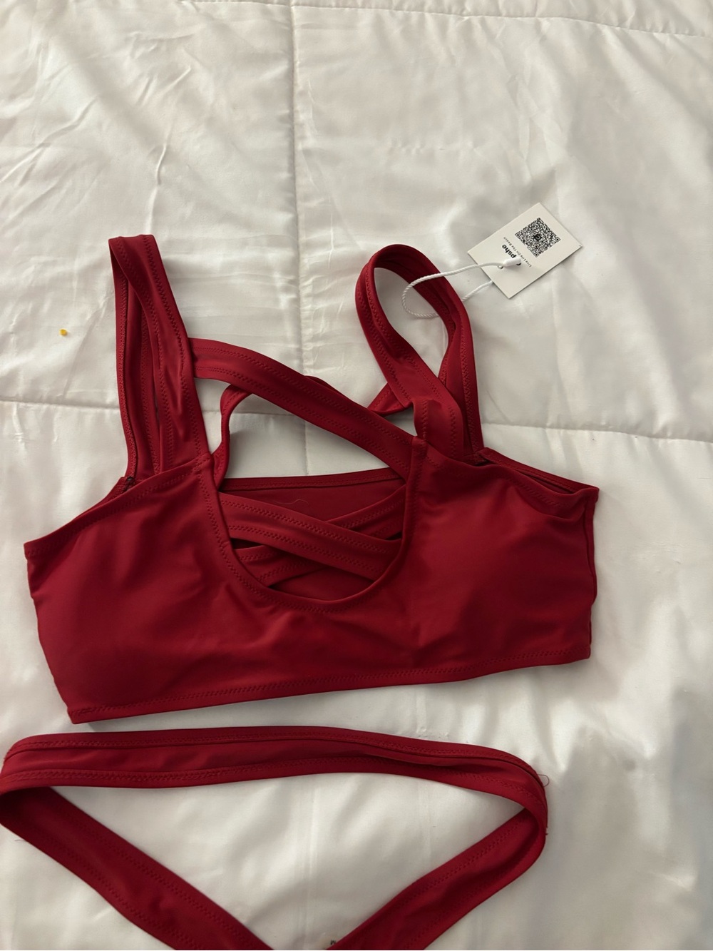 Cupshe Crimson Strappy Bikini Top and Bottom Set